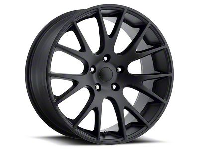 Hellcat Style Satin Black Wheel; Rear Only; 22x10; 18mm Offset (08-23 RWD Challenger, Excluding SRT Demon)