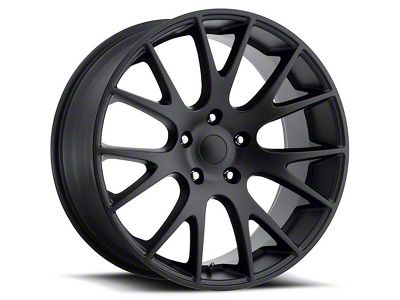 Hellcat Style Satin Black Wheel; Rear Only; 22x10 (08-23 RWD Challenger, Excluding SRT Demon)