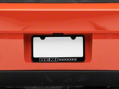 HEMI Powered License Plate Frame; Black (Universal; Some Adaptation May Be Required)