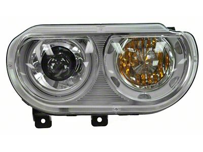 HID Headlight; Chrome Housing; Clear Lens; Passenger Side (08-14 Challenger w/ Factory HID Headlights)