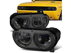 HID Projector Headlights with Clear Corners; Chrome Housing; Smoked Lens (08-14 Challenger w/ Factory HID Headlights)