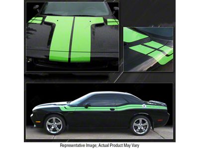 Hood, Fender, Side Dual Stripes; Gloss Black (11-14 Challenger)