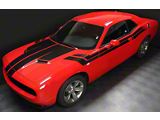 Hood, Fender and Side Dual Stripes; Matte Black (19-23 Challenger)