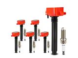 Ignition Coil Set with Double Iridium Spark Plugs; Red (11-23 3.6L Challenger)