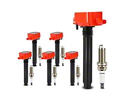 Ignition Coil Set with Double Iridium Spark Plugs; Red (11-23 3.6L Challenger)