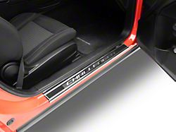 Illuminated Carbon Fiber Door Sills with Challenger Lettering; White (08-23 Challenger)