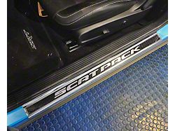 Illuminated Carbon Fiber Door Sills with Scat Pack Lettering; White (15-23 Challenger)