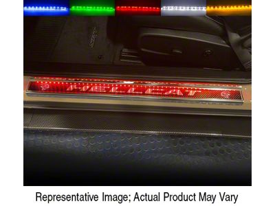 Illuminated Door Sill Plate Covers; Green (15-23 Challenger SRT Demon, SRT Hellcat)