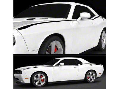 Javelin Side Accent Stripes; Gloss Black (15-18 Challenger)