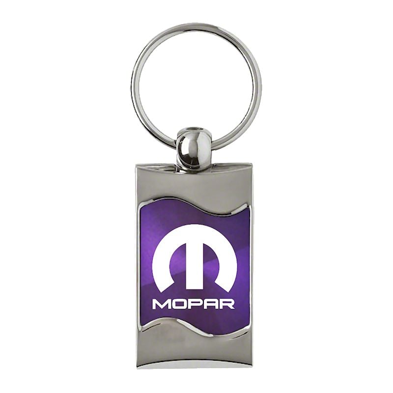 Challenger Key Chain; Mopar Rectangular Wave Key Fob