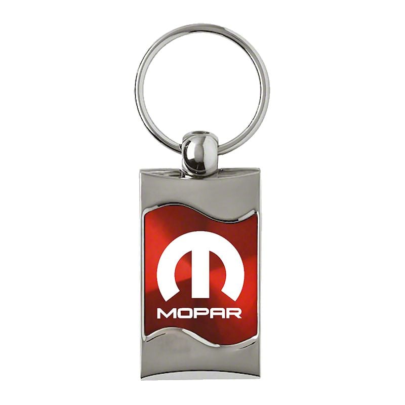 Challenger Key Chain; Mopar Rectangular Wave Key Fob
