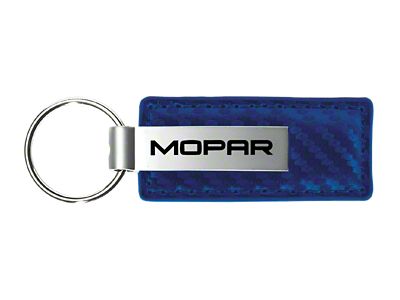 MOPAR Blue Carbon Fiber Leather Key Fob