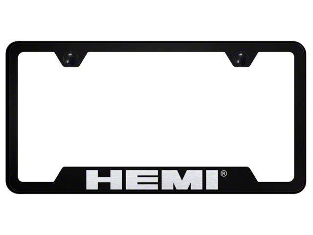 HEMI Laser Etched Cut-Out License Plate Frame (Universal; Some Adaptation May Be Required)