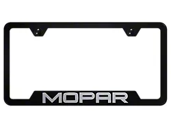 MOPAR Laser Etched Cut-Out License Plate Frame; Black (Universal; Some Adaptation May Be Required)