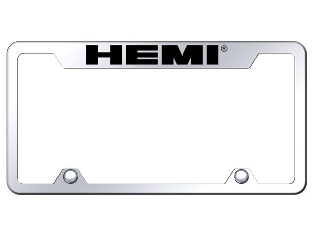 HEMI Laser Etched License Plate Frame; Mirrored (Universal; Some Adaptation May Be Required)