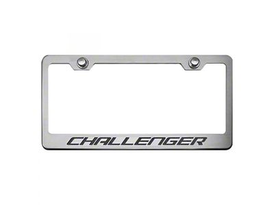 License Plate Frame with CHALLENGER Lettering; Brushed Black (Universal; Some Adaptation May Be Required)