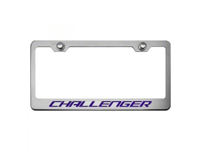 License Plate Frame with CHALLENGER Lettering; Plum Crazy (Universal; Some Adaptation May Be Required)