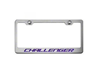 License Plate Frame with CHALLENGER Lettering; Purple Carbon Fiber (Universal; Some Adaptation May Be Required)
