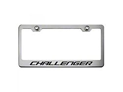 License Plate Frame with CHALLENGER Lettering; Black Solid (Universal; Some Adaptation May Be Required)