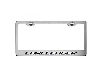 License Plate Frame with CHALLENGER Lettering; Solid Black (Universal; Some Adaptation May Be Required)