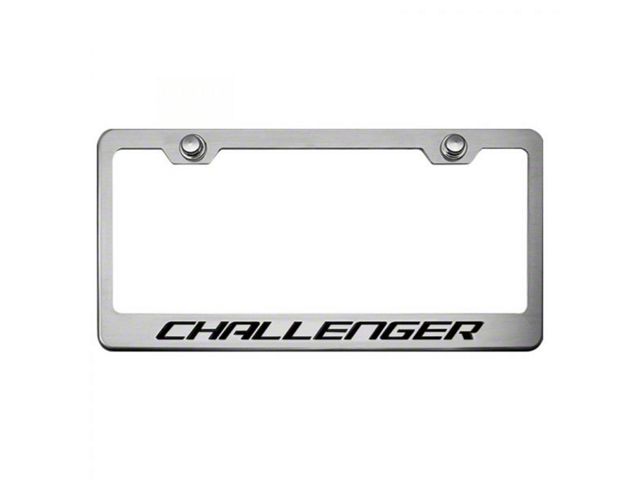 License Plate Frame with CHALLENGER Lettering; Solid Black (Universal; Some Adaptation May Be Required)