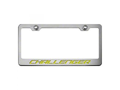 License Plate Frame with CHALLENGER Lettering; Solid Synergy Green (Universal; Some Adaptation May Be Required)