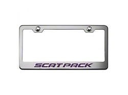 License Plate Frame with SCAT PACK Lettering; Purple Carbon Fiber (Universal; Some Adaptation May Be Required)