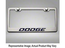 License Plate Frame with Dodge Logo; Solid Synergy Green (Universal; Some Adaptation May Be Required)
