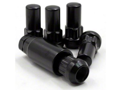 Locks with Key for Black Acorn Lug Nuts; 14mm x 1.5 (08-23 Challenger)