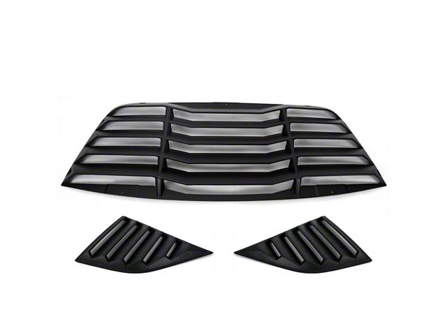 LV Style Rear and Quarter Window Louvers Kit; Unpainted (08-23 Challenger)
