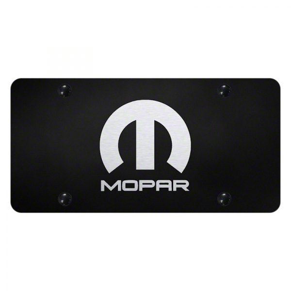 Challenger MOPAR License Plate; Black (Universal; Some Adaptation