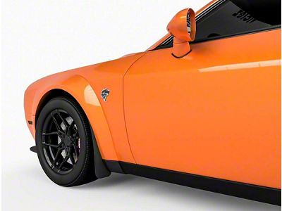 Mud Flaps; Front; Carbon Flash Metallic Vinyl (18-23 Challenger Widebody)