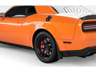 Mud Flaps; Rear; Carbon Flash Metallic Vinyl (18-23 Challenger Widebody)