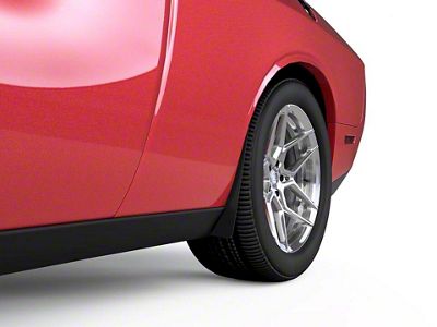 Mud Flaps; Rear; Gloss Black Vinyl (15-23 Challenger SRT Hellcat, Excluding Widebody)