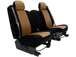 Neosupreme Custom 1st Row Bucket Seat Covers; Tan/Black (11-23 Challenger)