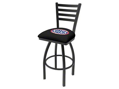 NHRA Drag Racing 30-Inch Swivel Bar Stool; Black Wrinkle