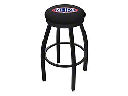 NHRA Drag Racing 30-Inch Swivel Bar Stool; Black Wrinkle
