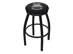 NHRA Hot Rod 36-Inch Swivel Bar Stool; Black Wrinkle