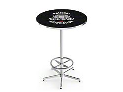 NHRA Hot Rod Pub Table; 42-Inch with 28-Inch Diameter Top; Chrome