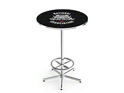 NHRA Hot Rod Pub Table; 42-Inch with 36-Inch Diameter Top; Chrome