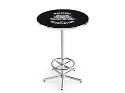 NHRA Hot Rod Pub Table; 42-Inch with 36-Inch Diameter Top; Chrome