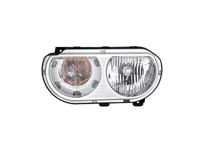 OE Certified Replacement Halogen Headlight; Chrome Housing; Clear Lens; Driver Side (08-14 Challenger w/ Factory Halogen Headlights)
