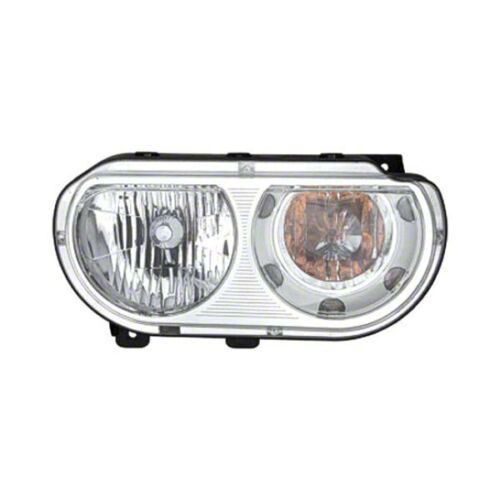 OE Style Headlight Assembly For 2008-2014 Dodge Avenger – Chrome Housing, Clear Corner (Pair)