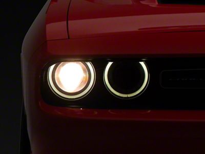 OEM Style Headlight; Black Housing; Clear Lens; Passenger Side (15-23 Challenger w/ Factory Halogen Headlights)