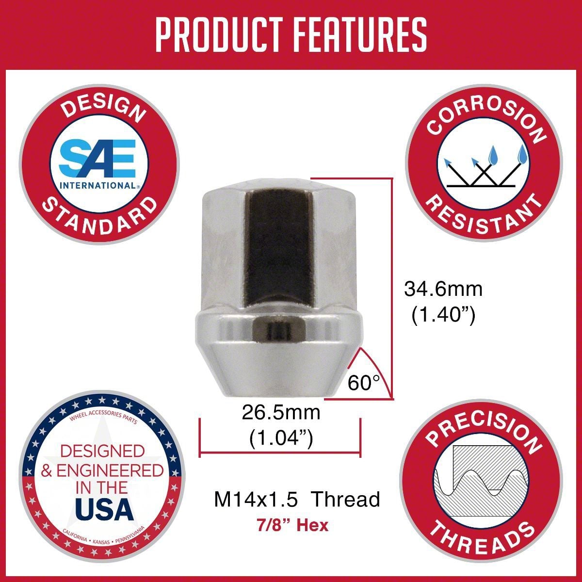 20-Piece Gunmetal Racing Lug Nuts 14x1.5 – Fits Dodge Challenger
