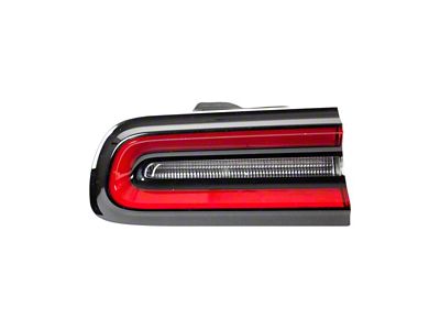 Replacement Outer Tail Light; Black Housing; Red/Clear Lens; Driver Side (15-23 Challenger)