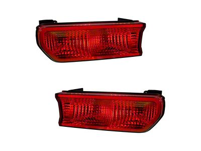 Outer Tail Lights; Chrome Housing; Red Lens (08-13 Challenger)