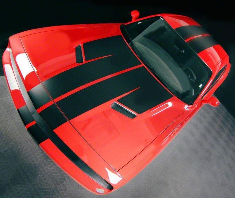 Challenger Over-The-Top Double Stripes; Gloss Red (19-23