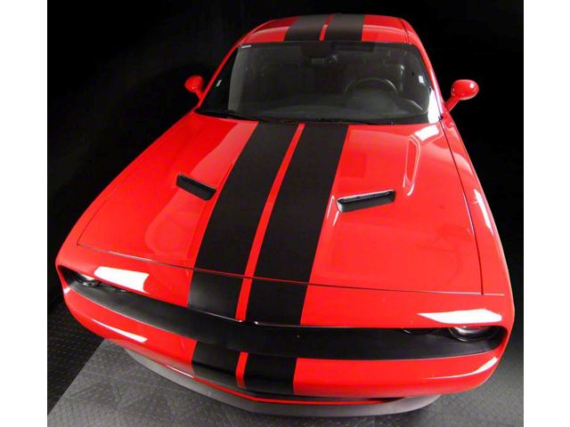 Over-The-Top Double Stripes; Gloss Red (19-23 Challenger)