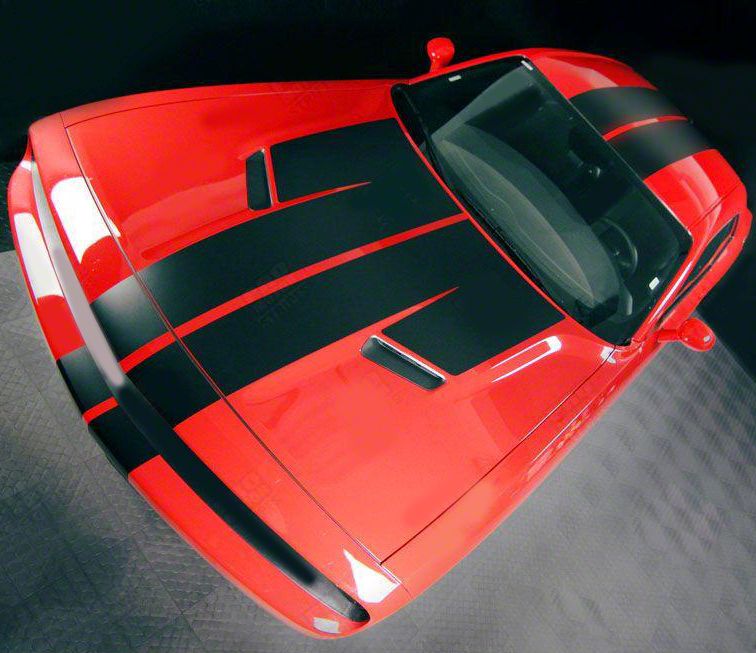 Challenger Over-The-Top Double Stripes; Matte Black (19-23